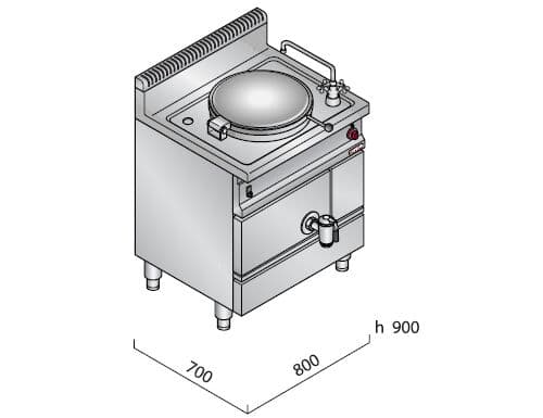 Plynový varný kotel 55L (15,5 kW) - přímý ohřev