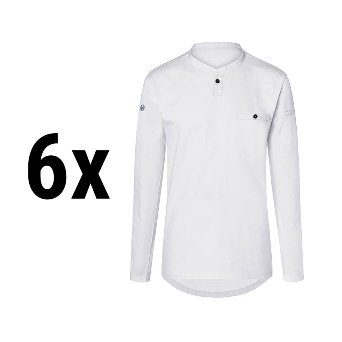 (6 pieces) Karlowsky - Long Sleeve Men's Work Shirt Performance - White - Size: XS