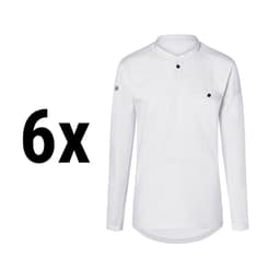 (6 pieces) Karlowsky - Long Sleeve Men's Work Shirt Performance - White - Size: M