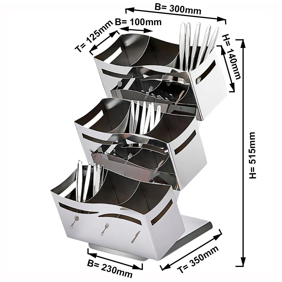 Cutlery tray - with 3x3 shelves Chrome