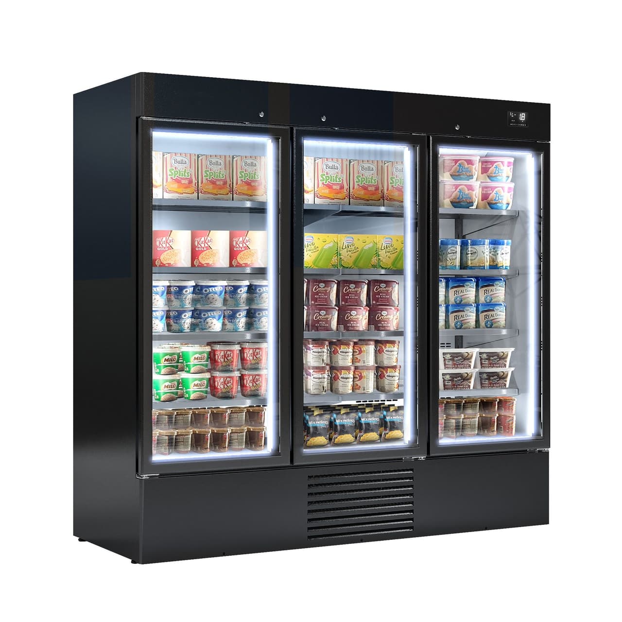 Freezer -2081mm - 2030 liters - with LED lighting, insulated glass doors & 4 shelves