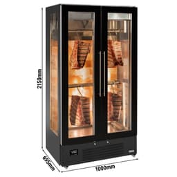 Dry Aging Fleischreifeschrank - 1,0 x 0,69 m - mit 2 Glastüren