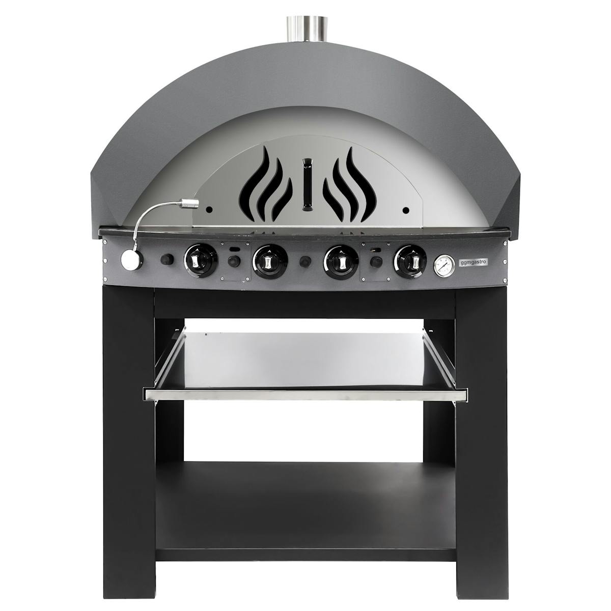 Gas pizza oven - anthracite - 9x 25cm - manual - incl. base frame