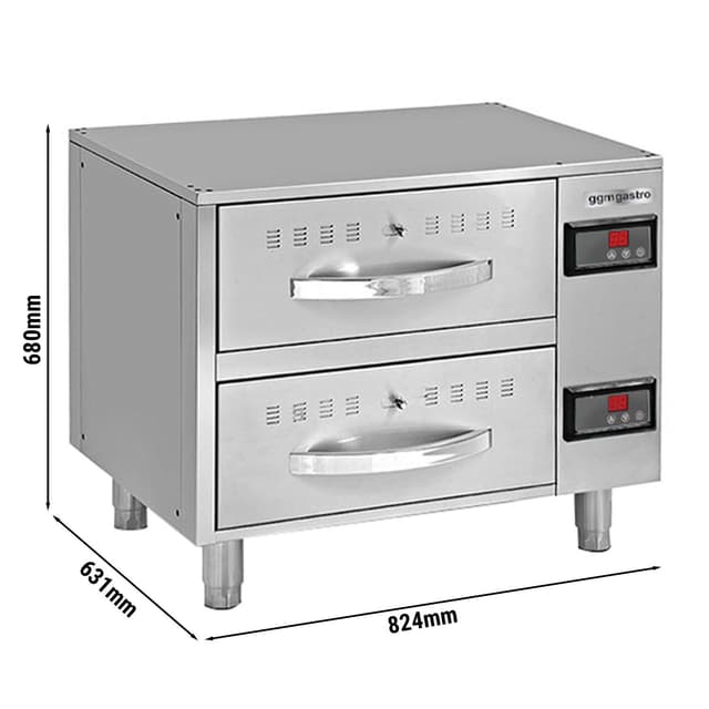 Wärmeschrank - 824mm - 2 Schubladen