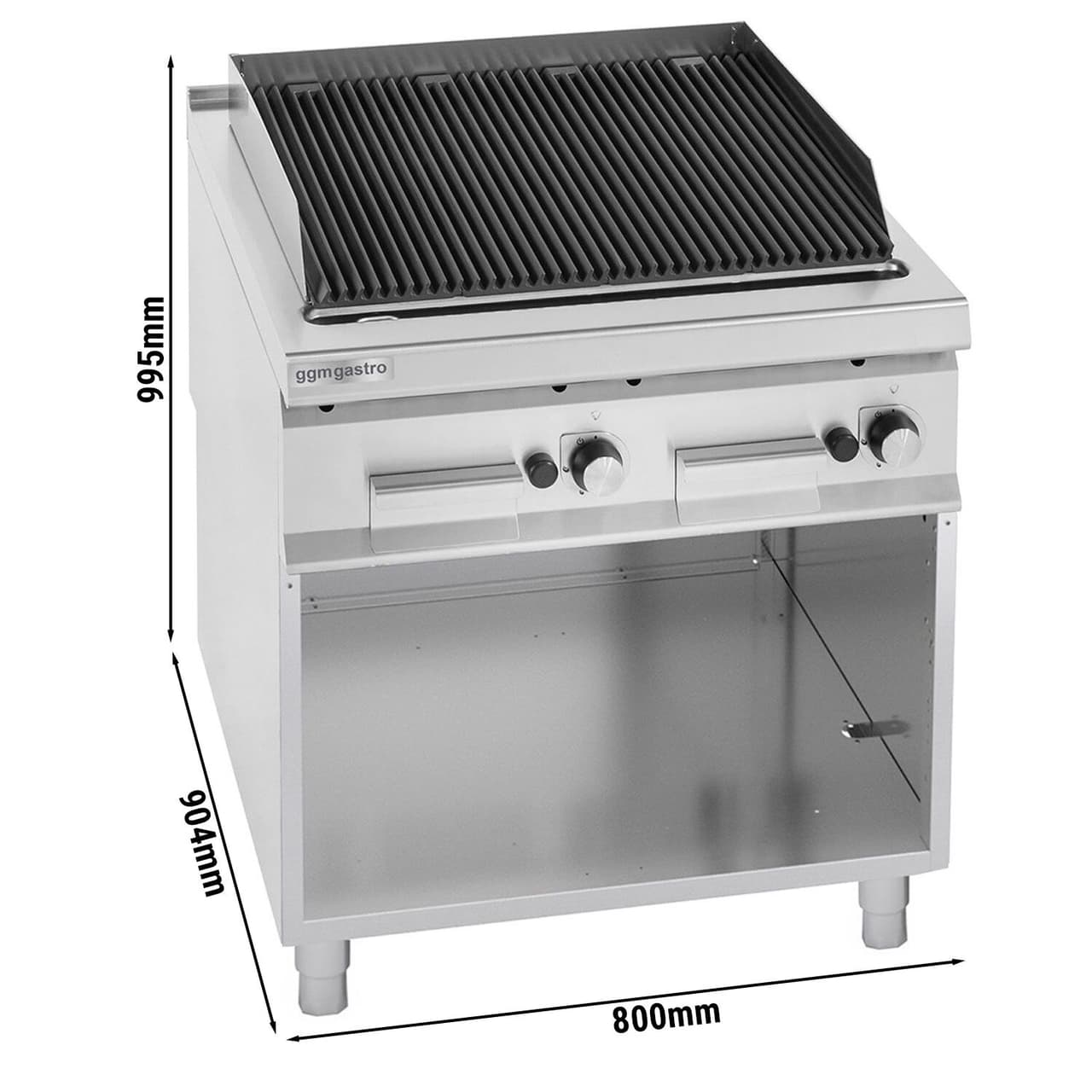 Gas lava grill (18 kW) - cast iron grate