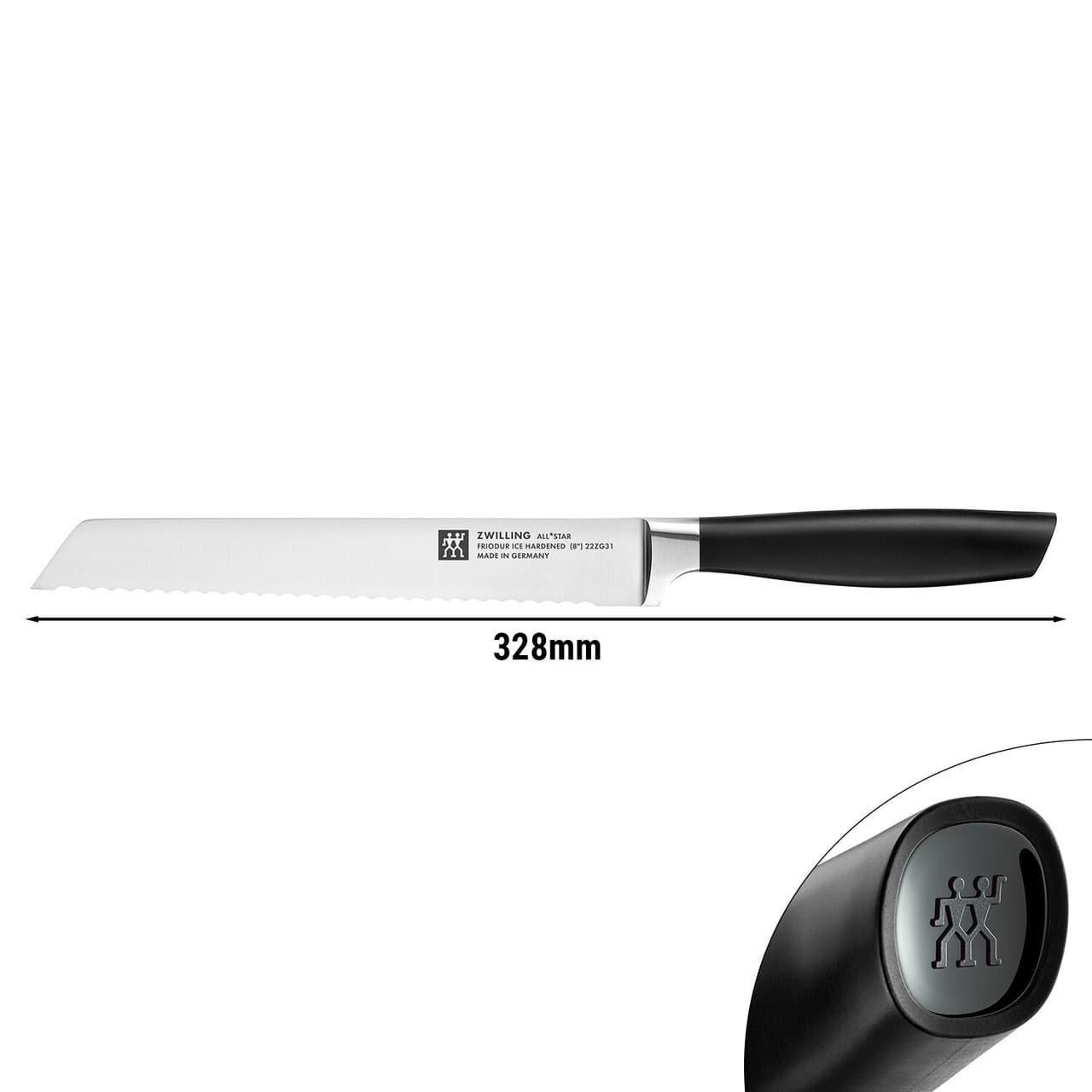 ZWILLING | ALL * STAR - Nůž na chléb s vlnitým ostřím - čepel: 200mm - černý