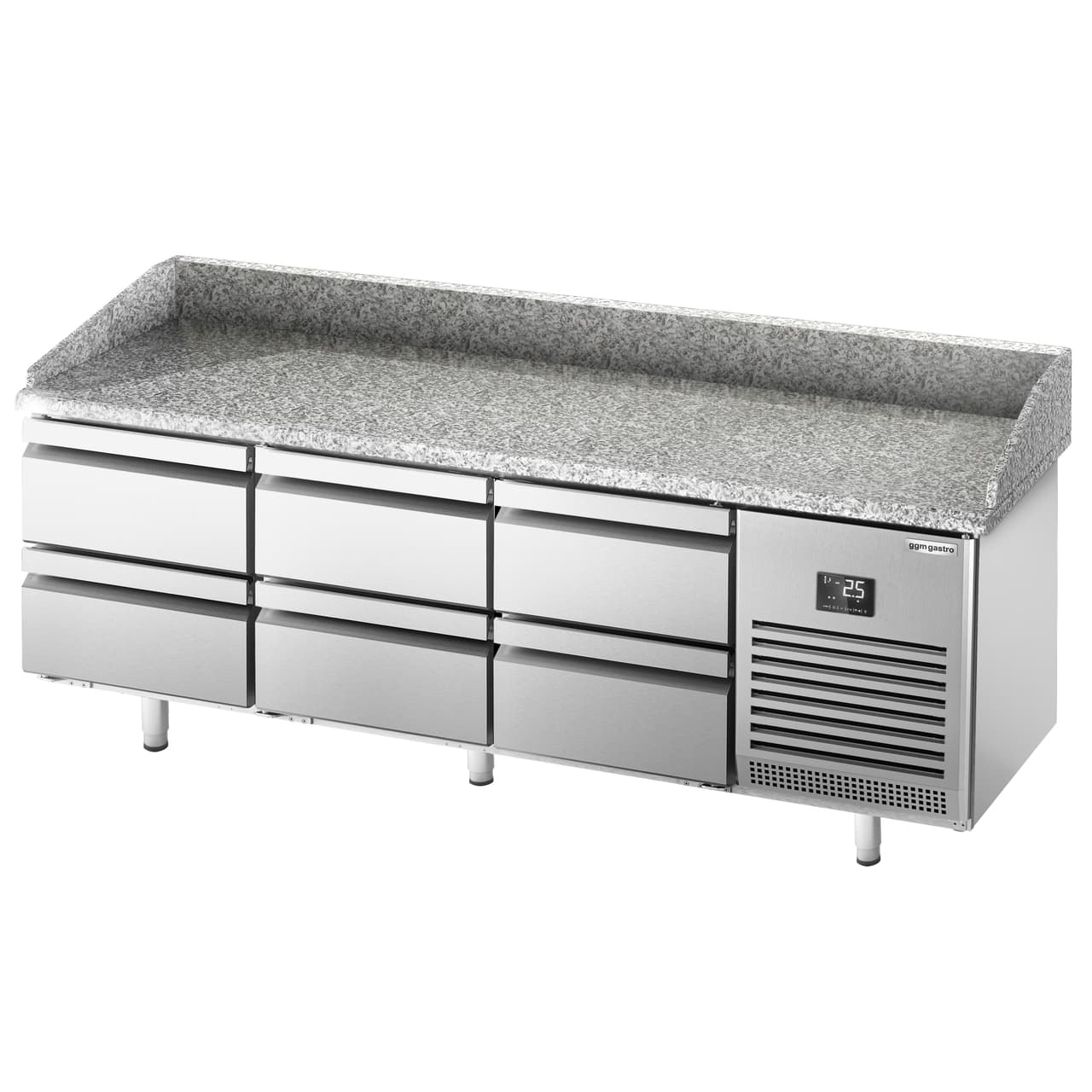 Pizza preparation table  Premium PLUS- 1980x700mm - with 6 drawers