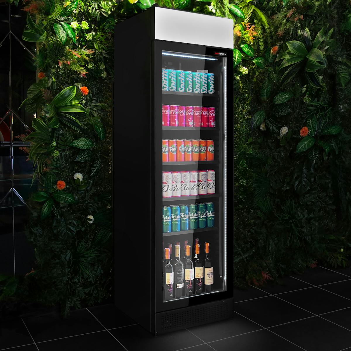 Lednice na nápoje - 345L - s barevným RGB LED osvětlením