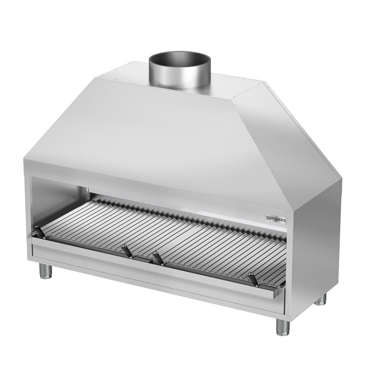 Stainless steel charcoal barbecue - 2.0 m