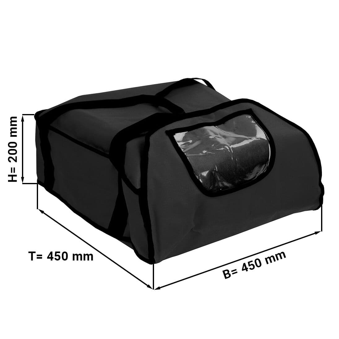 (5 Kusů) Pizza taška / termo taška - na 5 krabic - 43x43cm - černá
