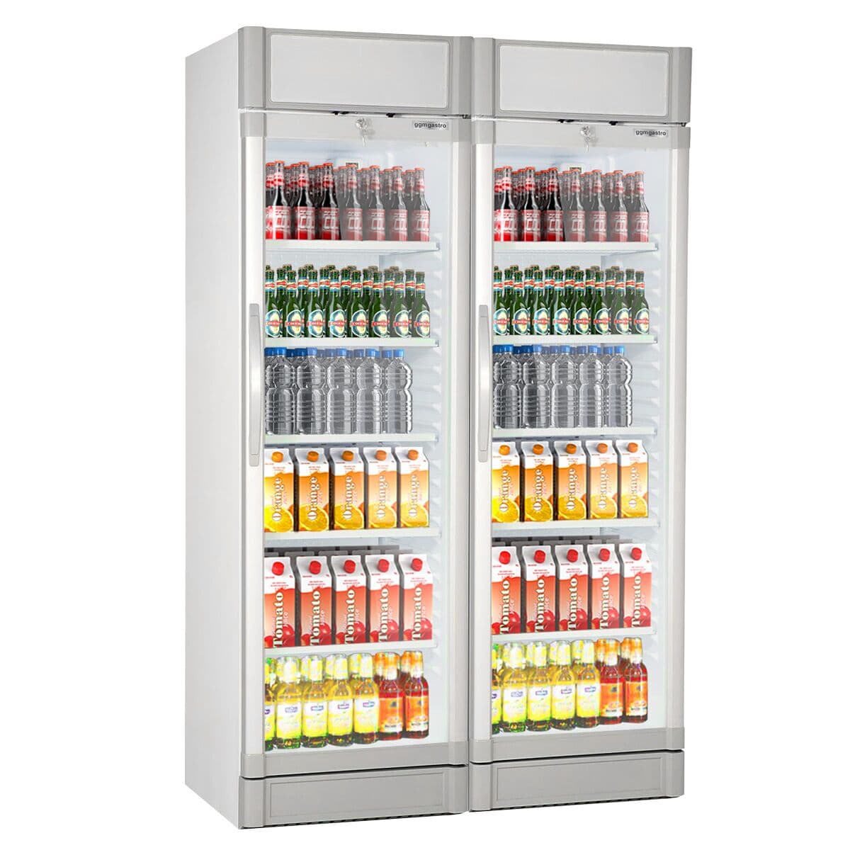 (2 pieces) Beverage refrigerator - 690 litres (total) - white/grey