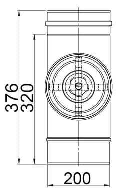 Čistící hladká trubka kulatá - z nerezové oceli - Ø 200 mm