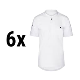 (6 pieces) Karlowsky - Short Sleeve Men's Work Shirt Performance - White - Size: 3XL