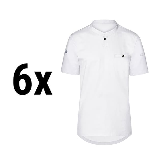 (6 pieces) Karlowsky - Short Sleeve Men's Work Shirt Performance - White - Size: XS