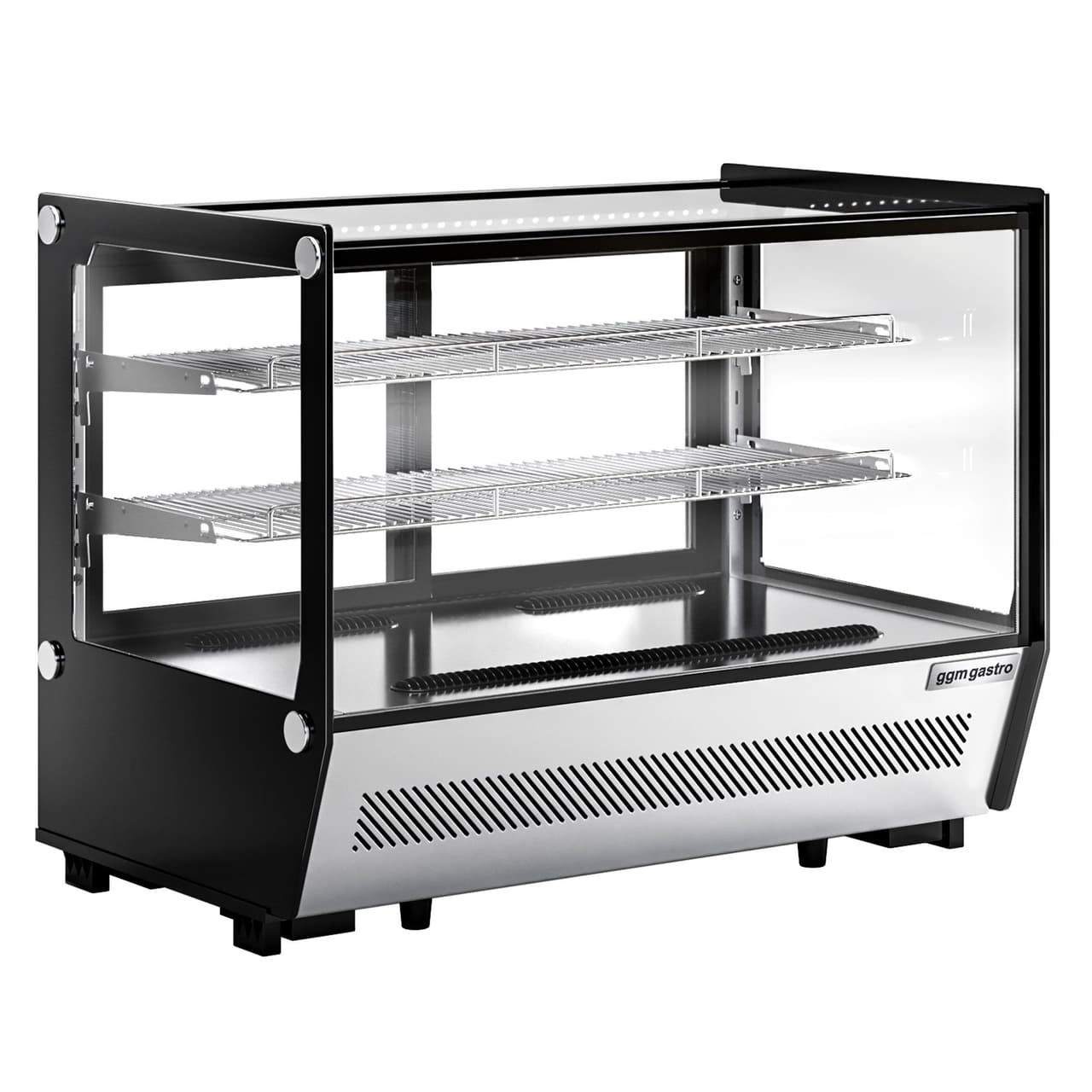 Tabletop refrigerated display case - 160 litres - 880mm -  angular - with 2 shelves