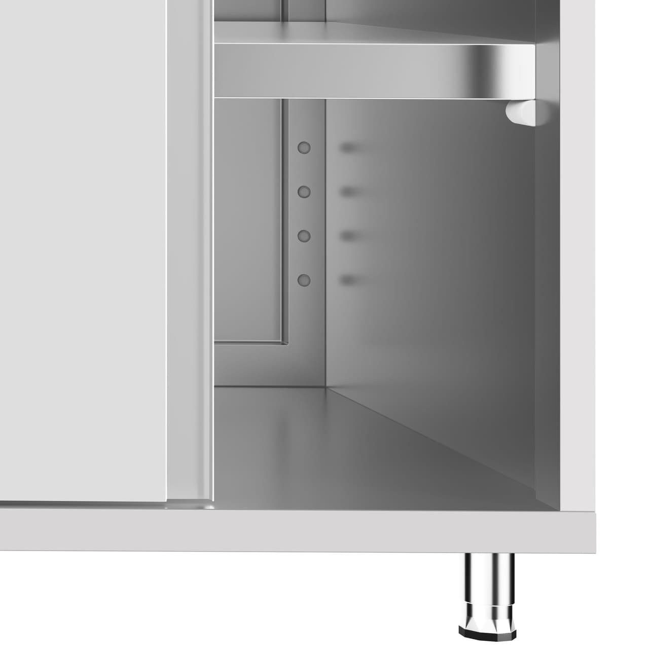 Stainless steel work cabinet ECO - 1000x700mm - with sliding door