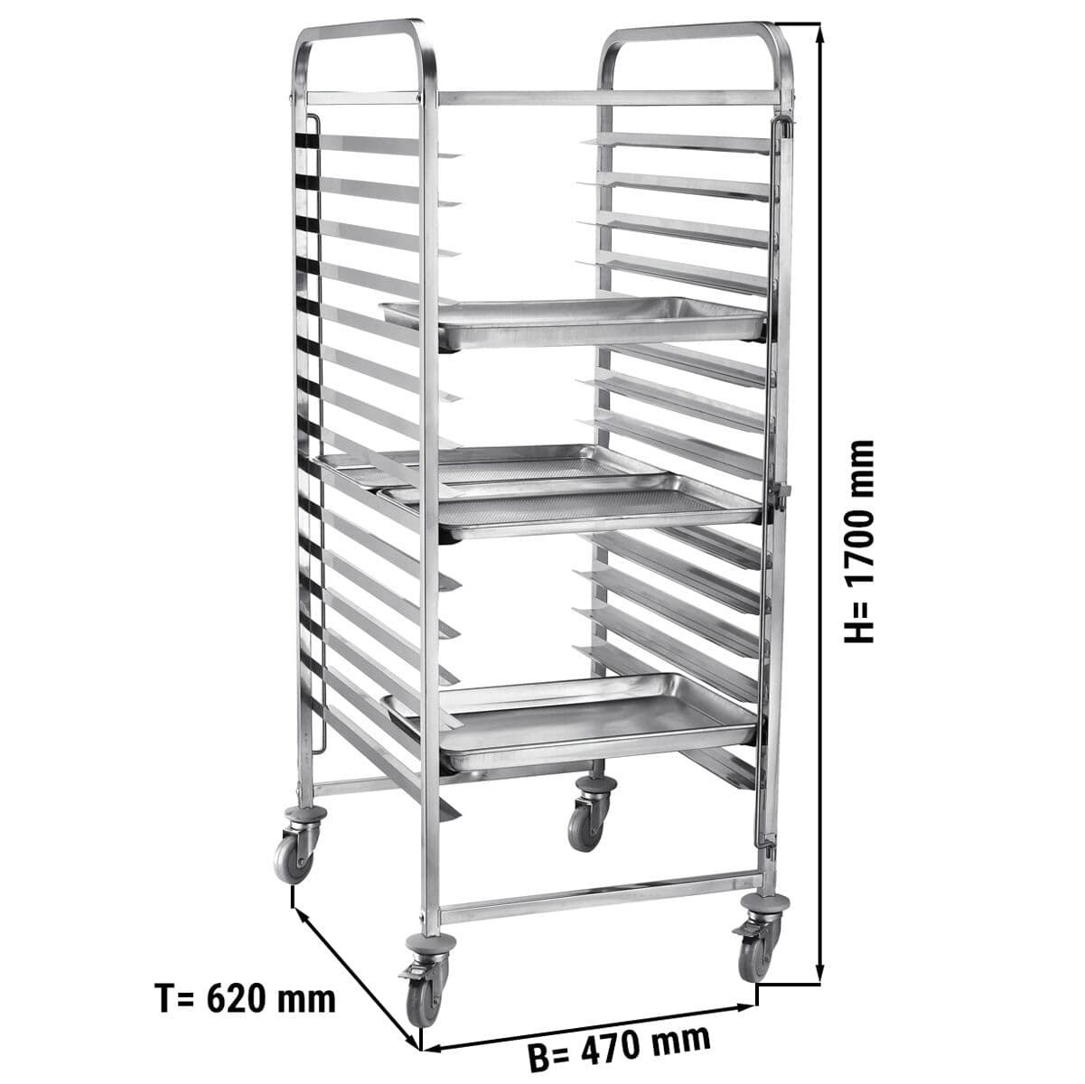 Tray trolley - for 15x EN 60 x 40 cm