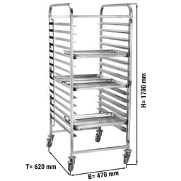 Tray trolley - for 15x EN 60 x 40 cm