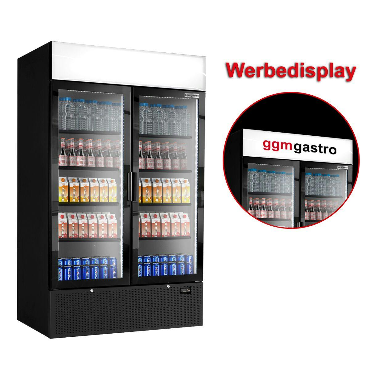 Beverage refrigerator - 1048 litres - frameless design - with advertising display