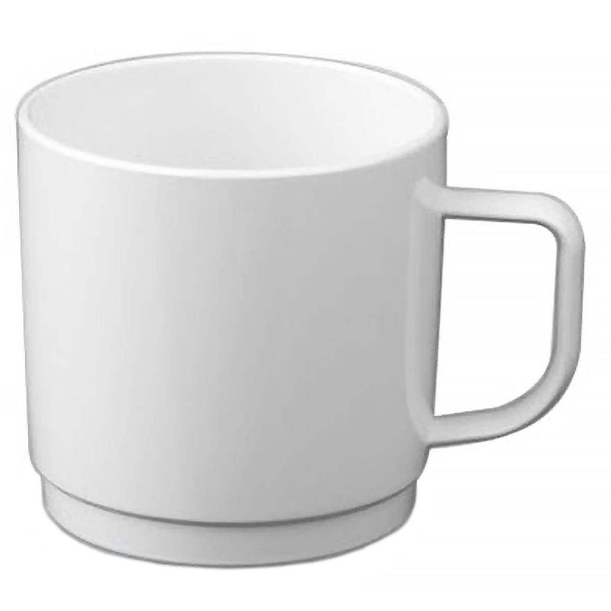 (50 Kusů) Polykarbonátový šálek na čaj/kávu, bílý - 200 ml