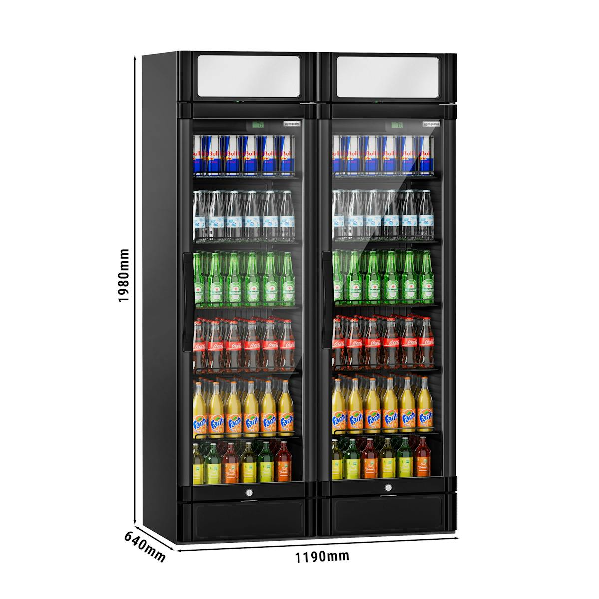 (2 pieces) Beverage refrigerator - 694 litres (total) - black