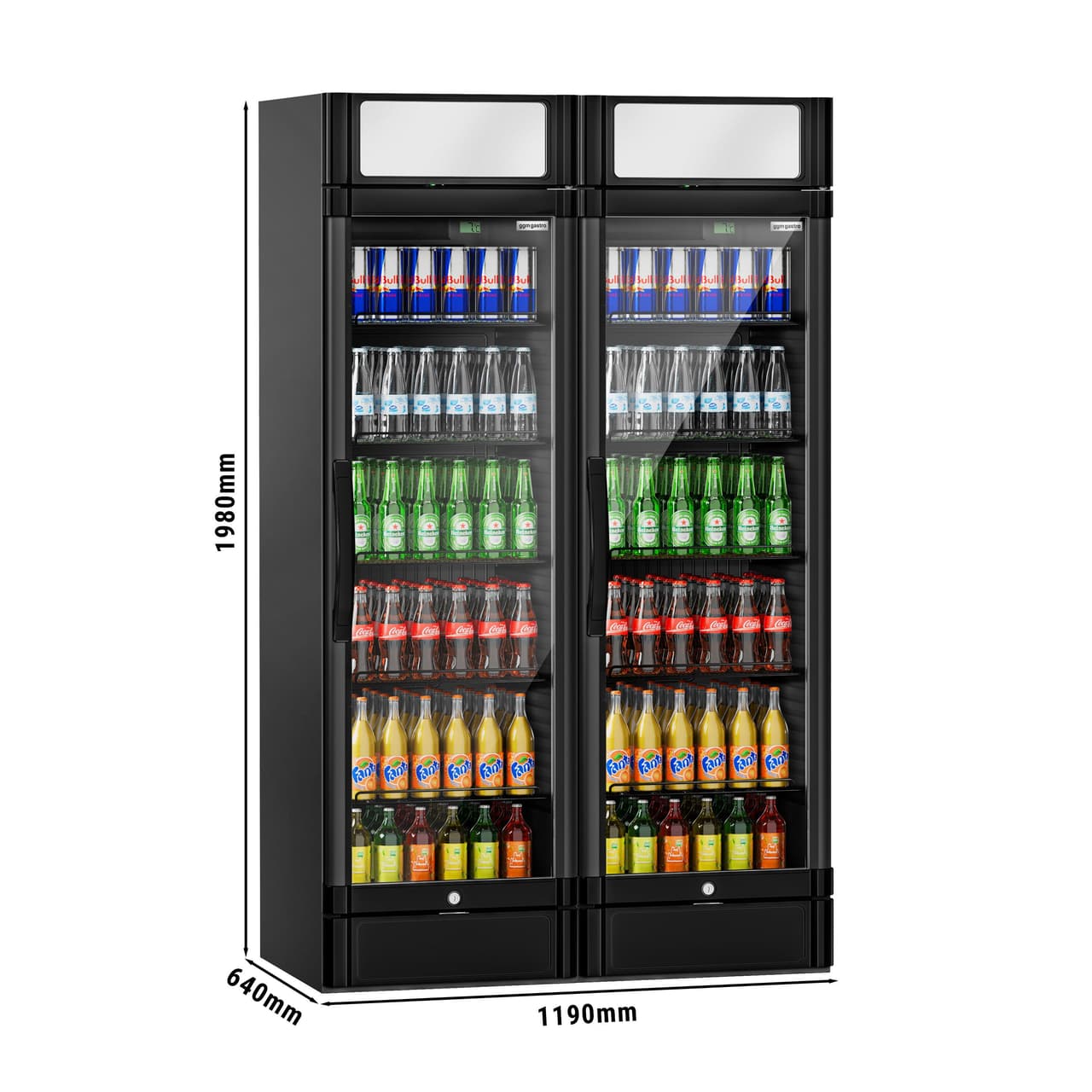 (2 pieces) Beverage refrigerator - 694 litres (total) - black