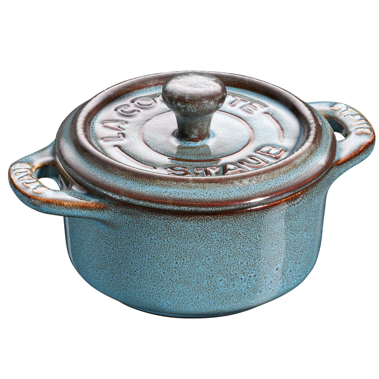 STAUB | CERAMIQUE - mini kokotka - Ø 100 mm - kulatá - keramika - tyrkysová barva