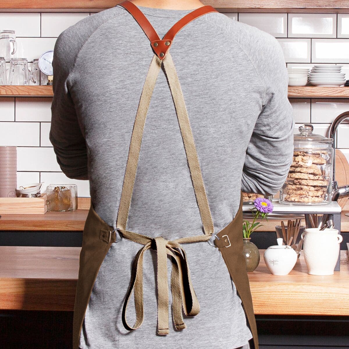 (6 pieces) Karlowsky - Bib Apron Green-Generation - Cinnamon