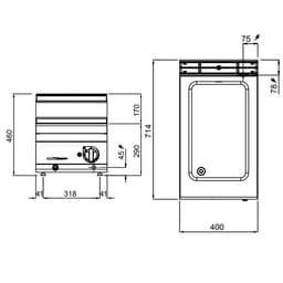 Elektrická Bain-Marie - 1,2 kW - 1x GN 1/1