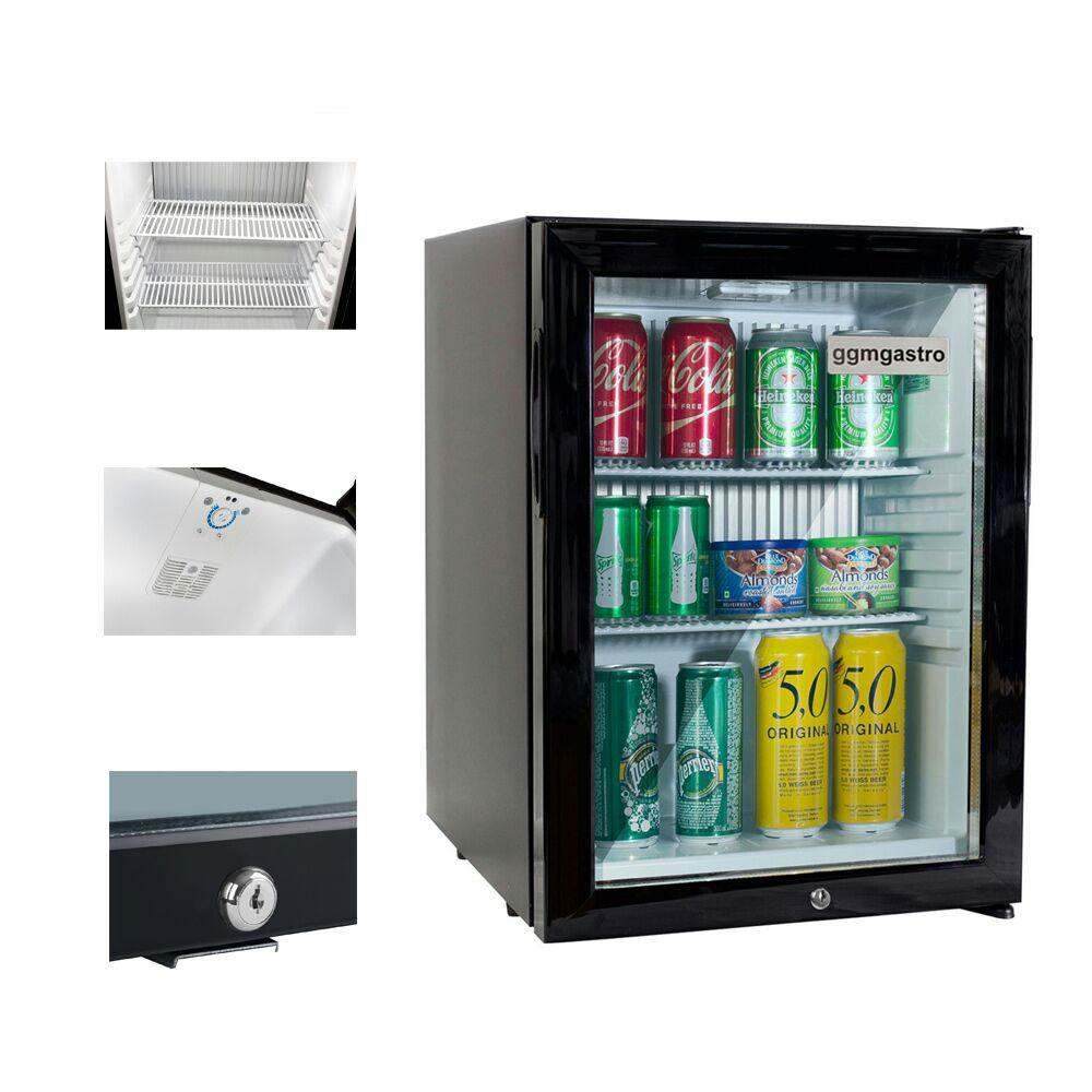 Minibar lednice - s 1 skleněnými dveřmi - tichá & uzamykatelná