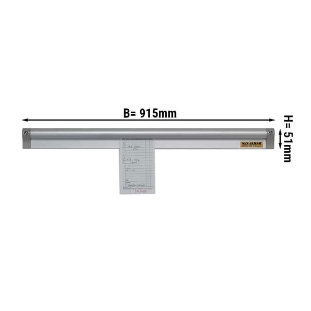 Bonschiene aus Aluminium - 91,5 cm | Zettelhalter | Klemmleiste | Bonleiste | Notizschiene