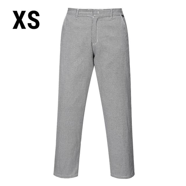 Unisex Chef's Trousers - Black / White - Size: XS	