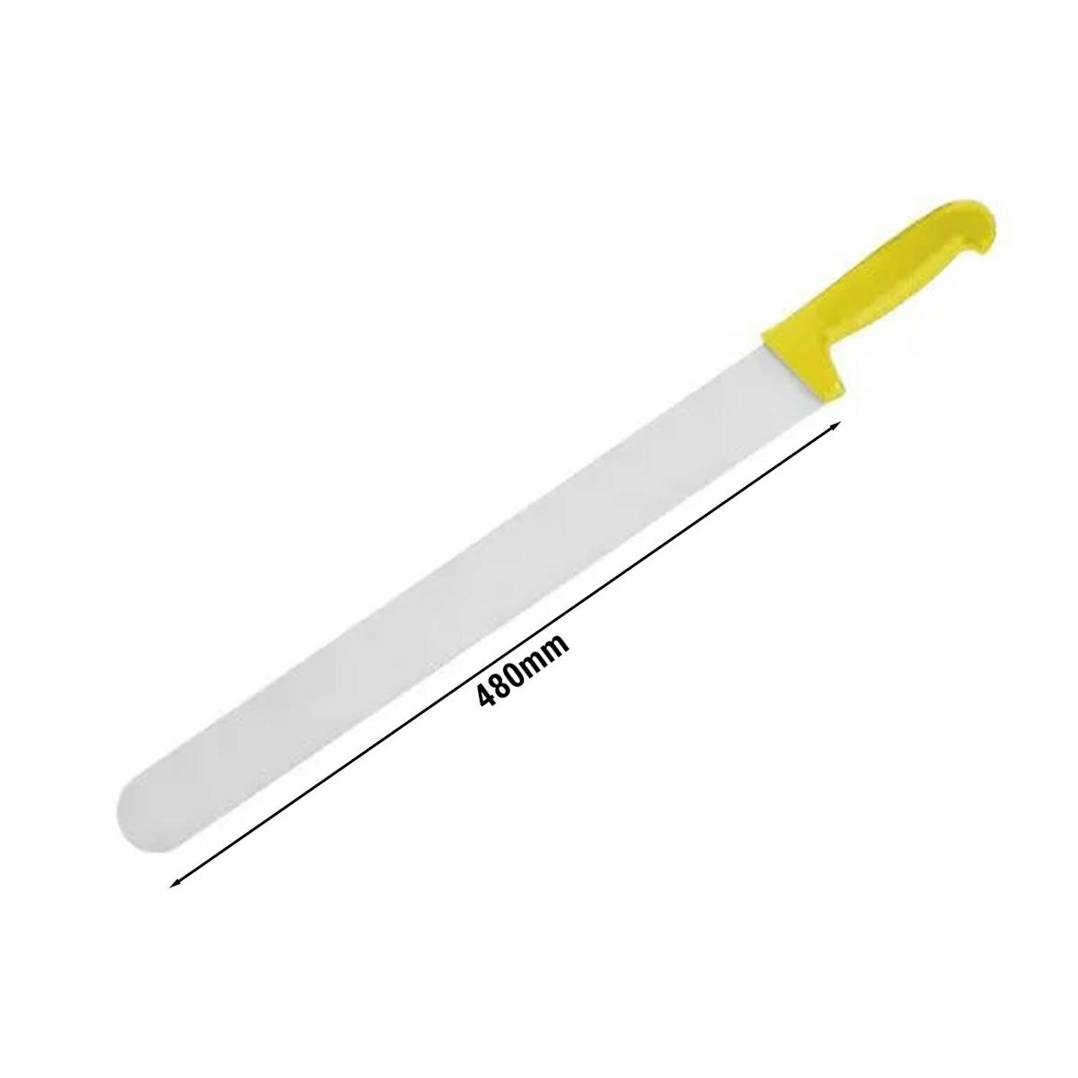 Nůž na kebab se žlutou plastovou rukojetí