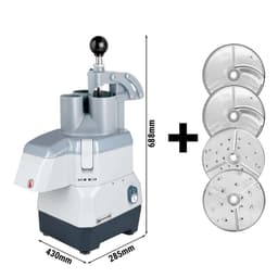 Elektrický kompaktní kráječ zeleniny - 735 W - včetně 4 krájecích/strouhacích kotoučů - výklopný kryt