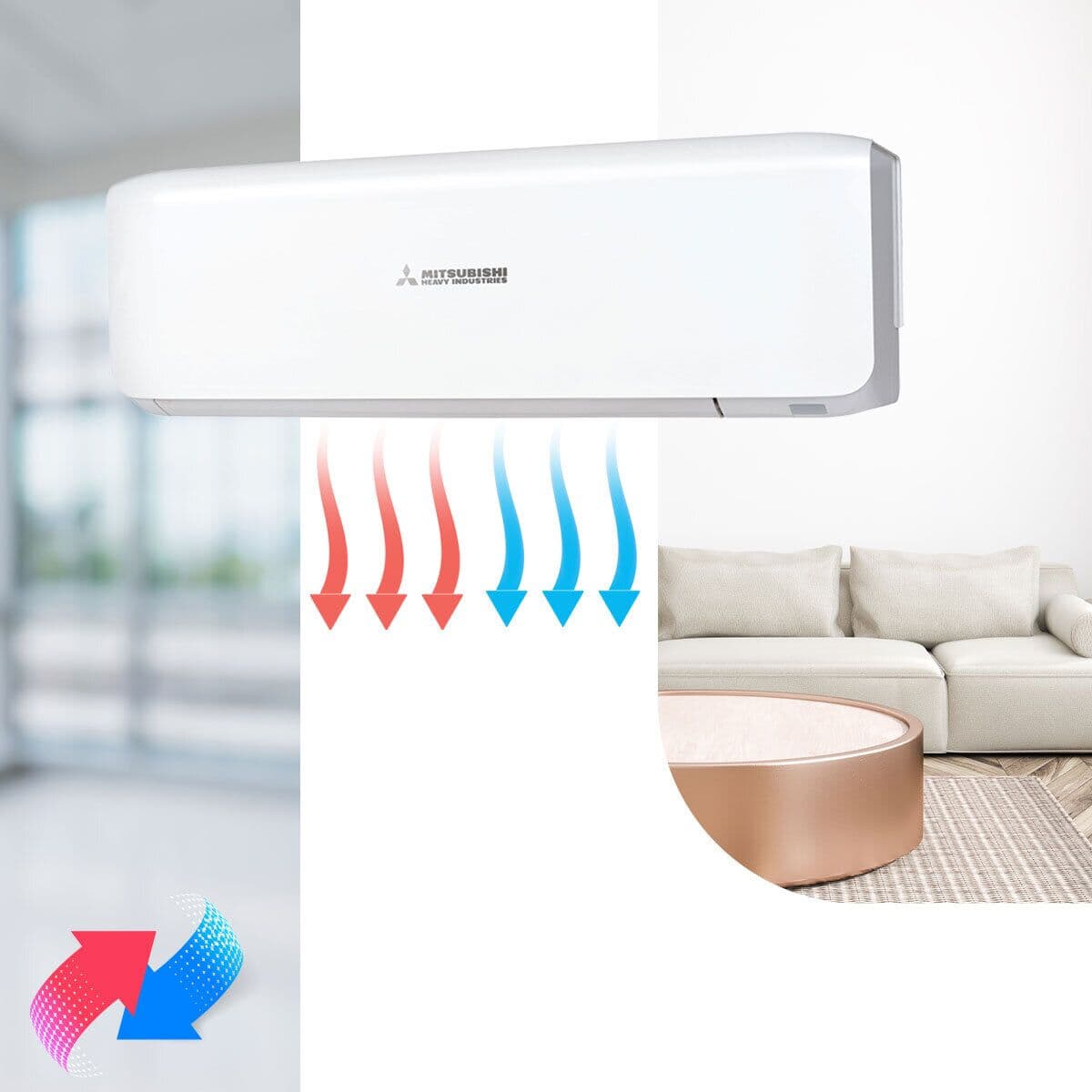 Mitsubishi air conditioner - for single rooms up to 31 m²	