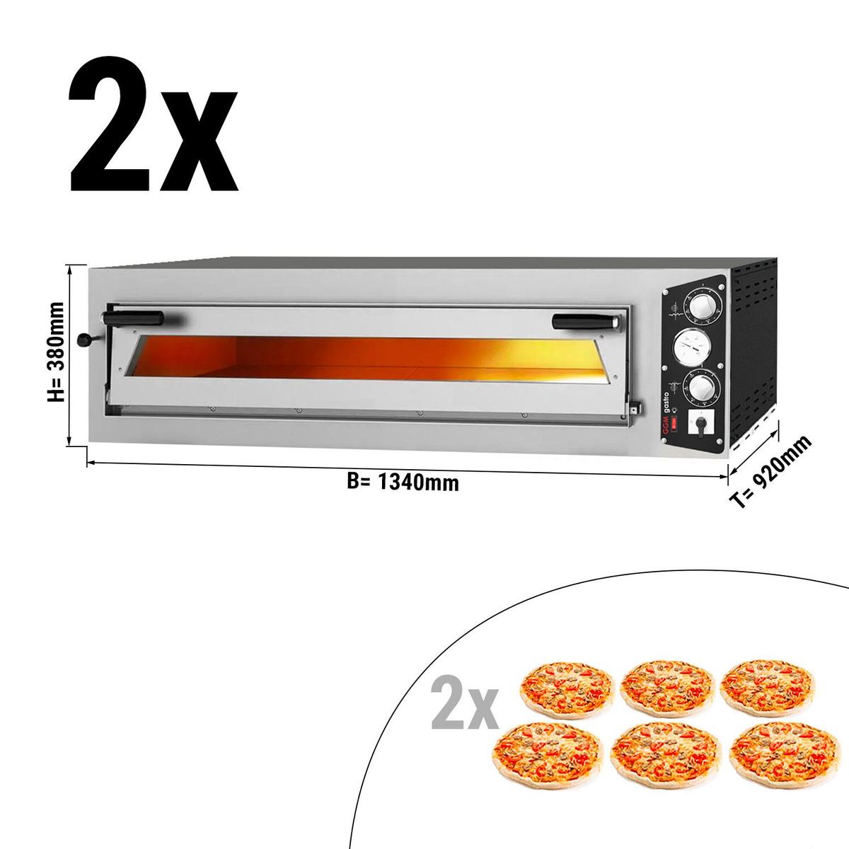 (2 pieces) Pizza oven 6+6x 35 cm - Wide