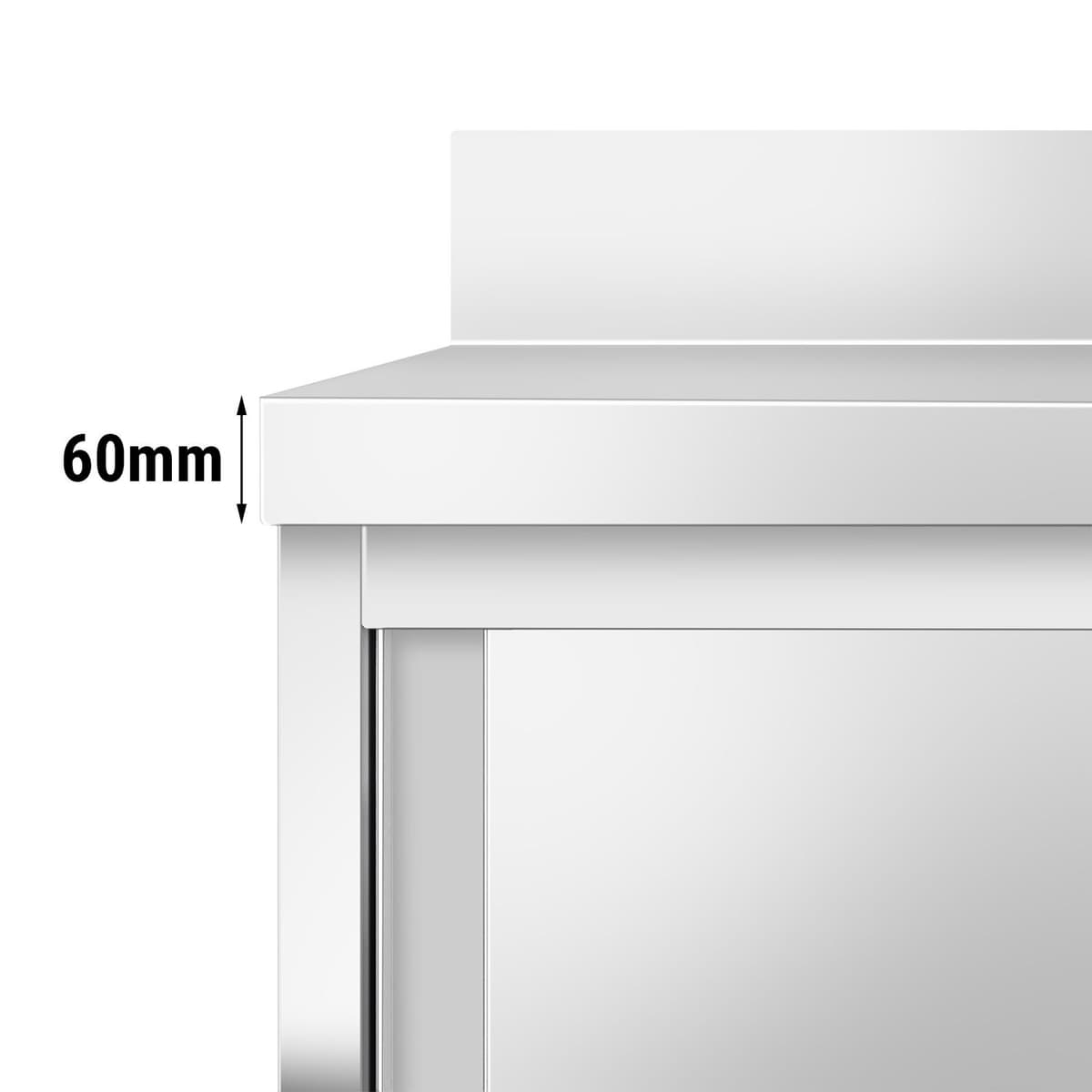 Stainless steel work cabinet ECO - 1800x700mm - with sliding door and backsplash