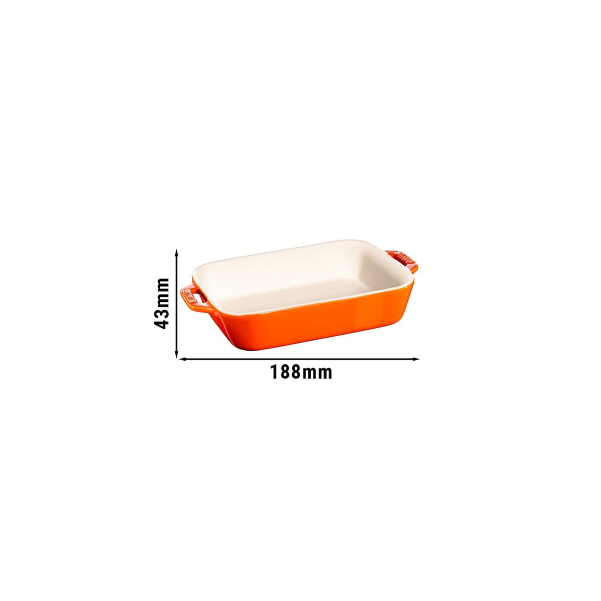 STAUB | CERAMIQUE - Zapékací mísa - 140x110mm - keramika - oranžová