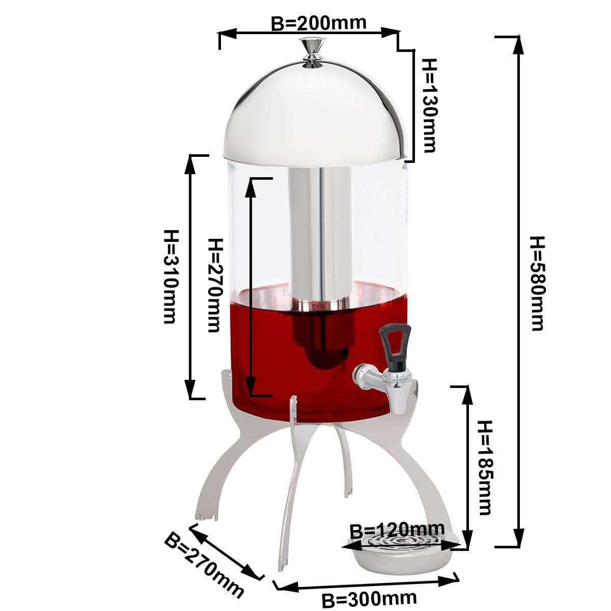 Juice dispenser 7L Chrome