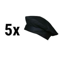 (5 pieces) Karlowsky beret cap Luka - Black