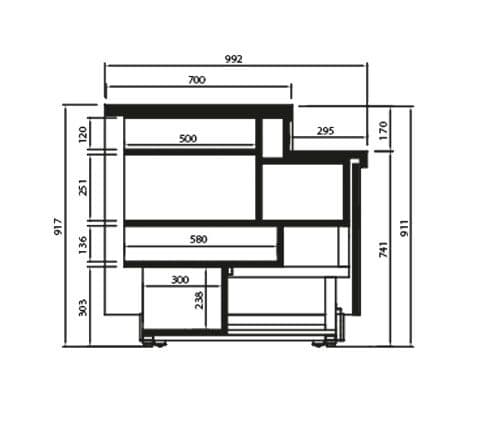 Pokladní stůl 1,99 x 0,81 m