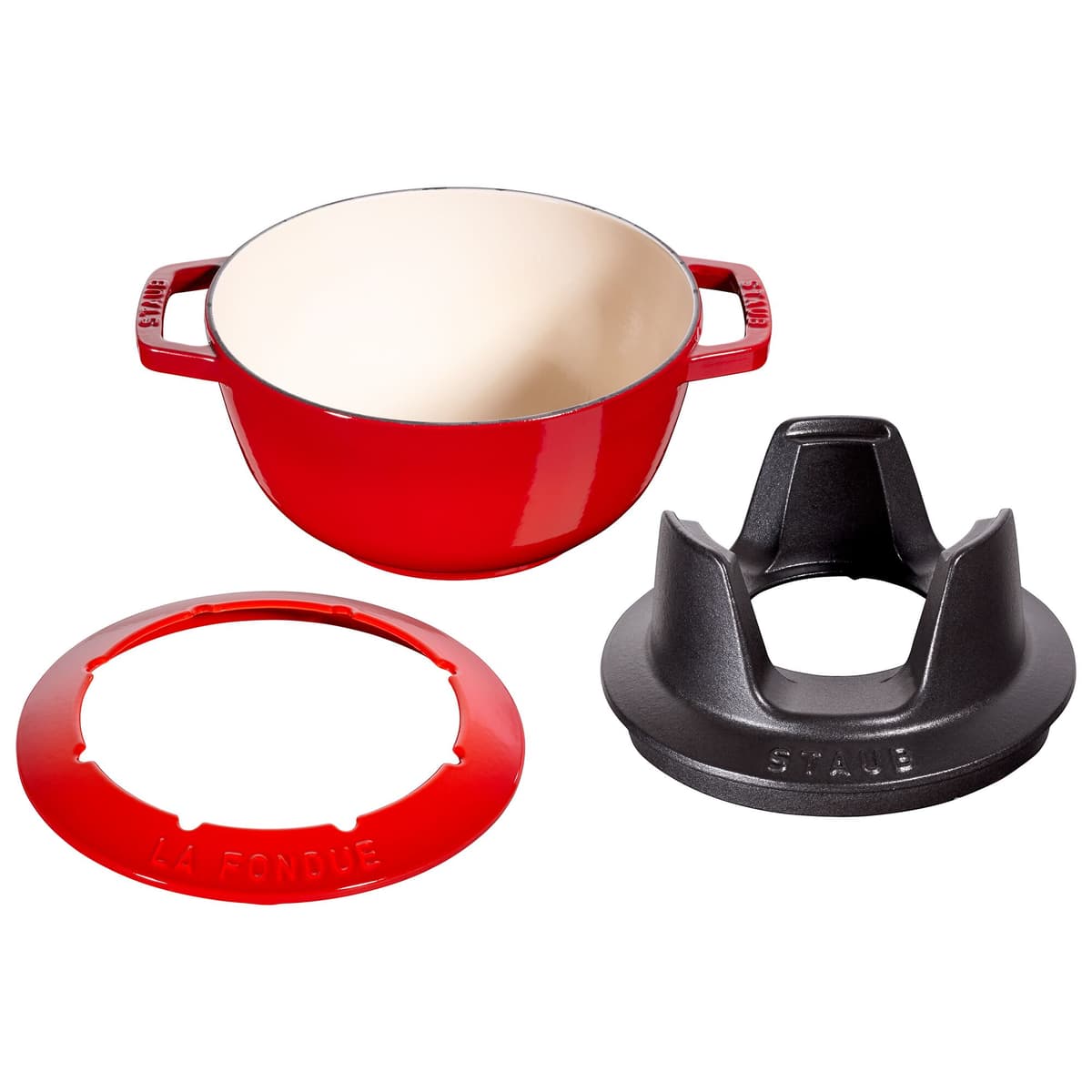 STAUB | SPECIALITY - Sada na fondue - Ø 200 mm - litina - třešňově červená