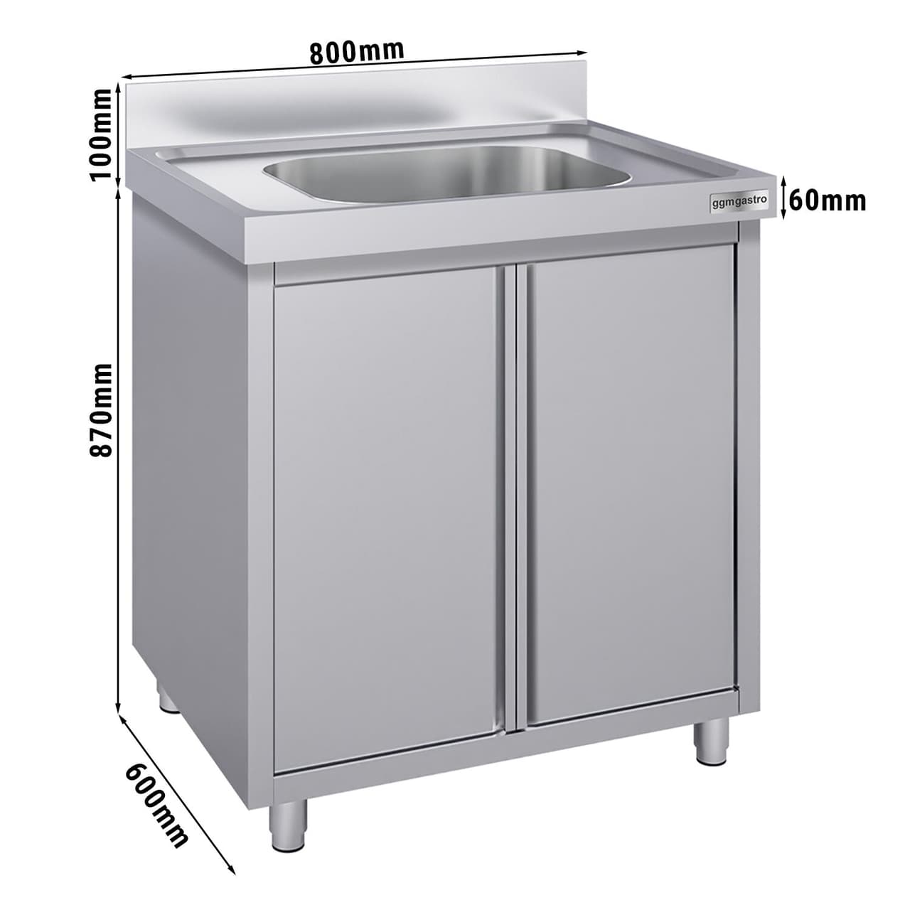 Spülschrank ECO - 800x600mm - mit 1 Becken