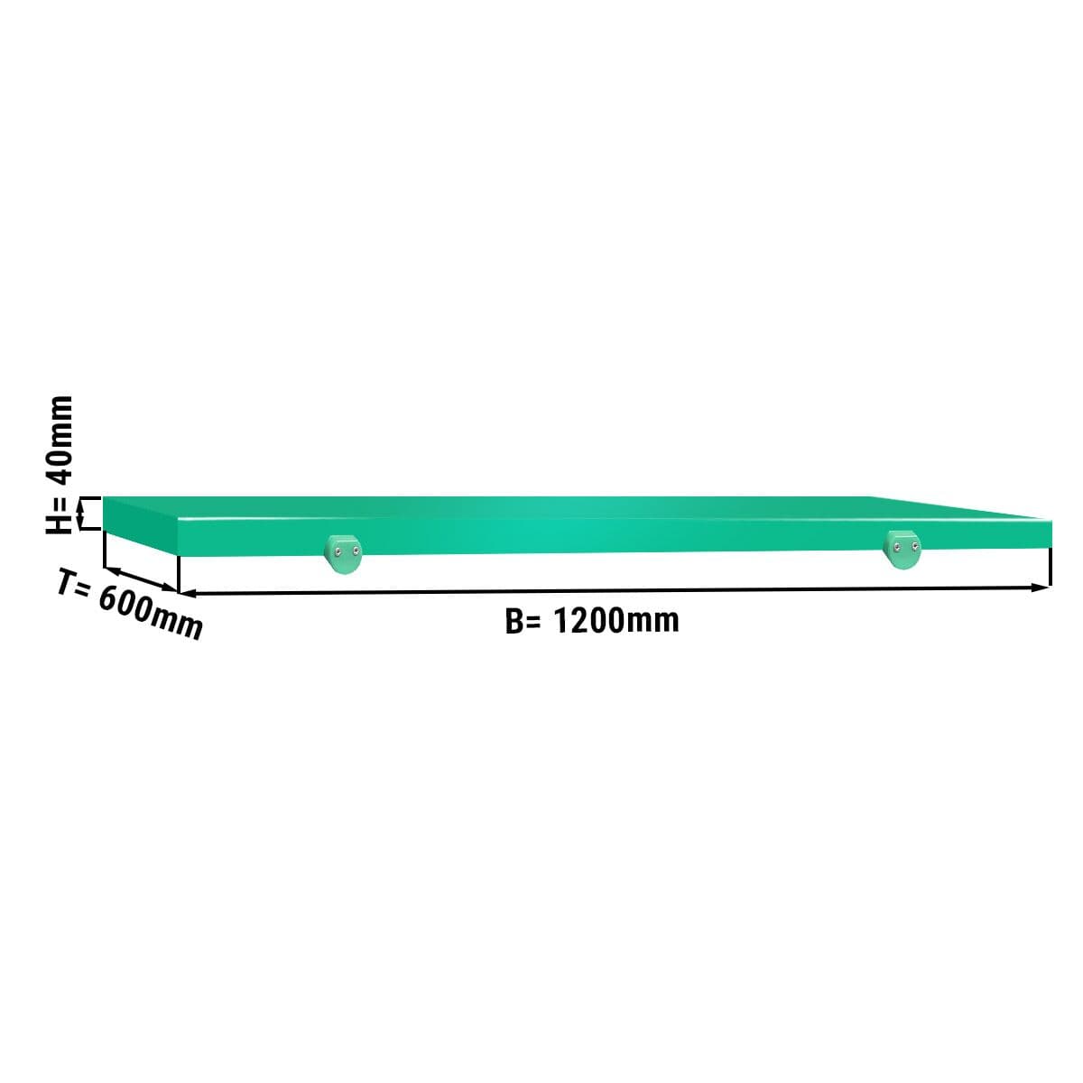 Cutting board for working table - 1200 x 600 mm - Green