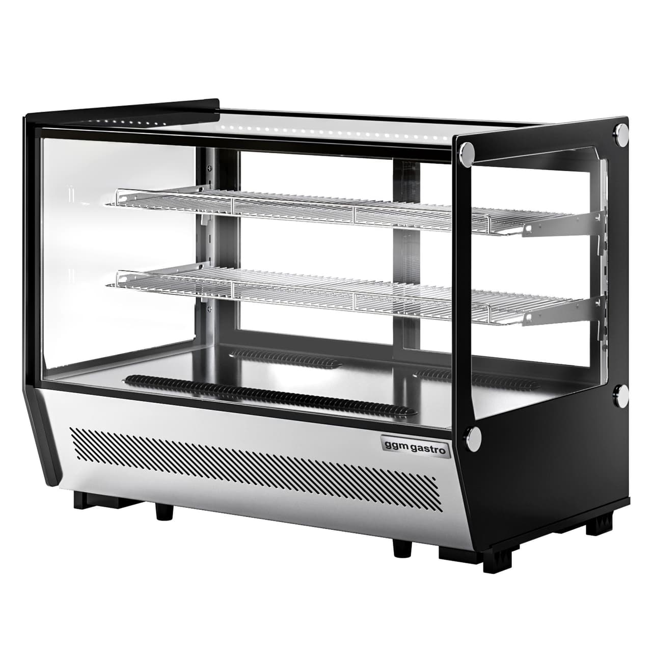 Tabletop refrigerated display case - 160 litres - 880mm -  angular - with 2 shelves