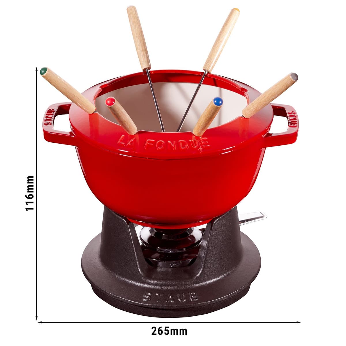 STAUB | SPECIALITY - Sada na fondue - Ø 200 mm - litina - třešňově červená