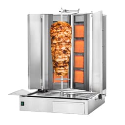 Gril na kebab - 4+4 hořáky - tvar V - max. 100 kg