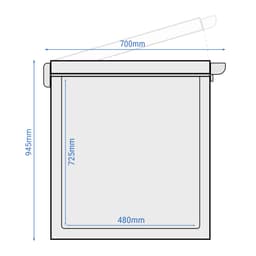 Deep freezer - 1500mm - 480 litres - plastic lid - incl. partition wall