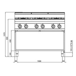 Plynový sporák - 6 hořáků (31,5 kW)