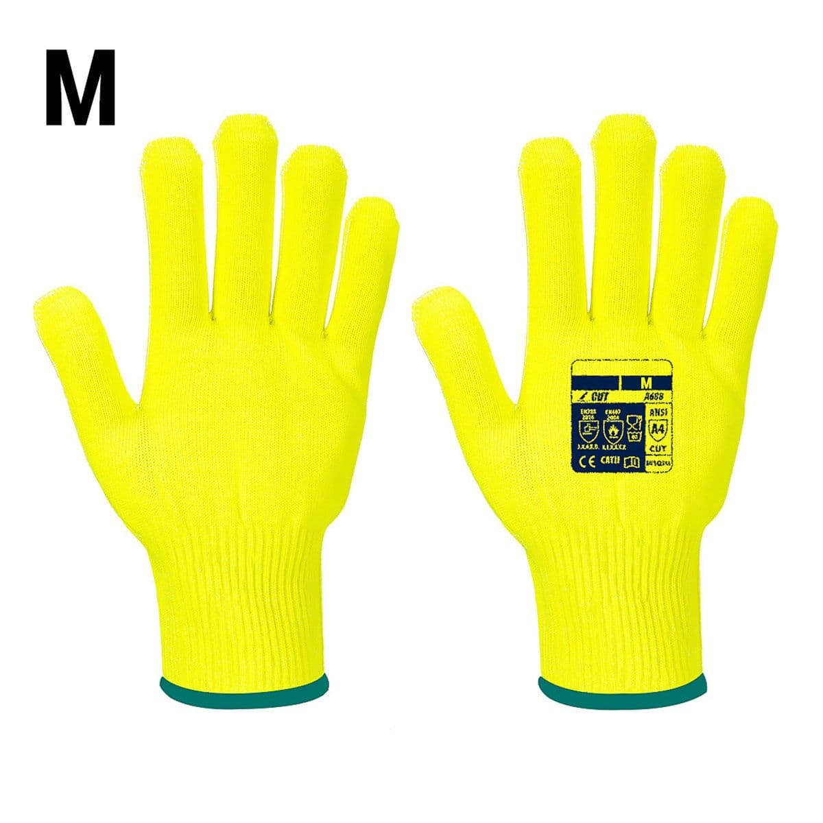 (10 pairs) Cut Protection Gloves Pro Cut - Yellow - Size: M	